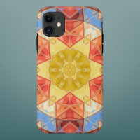 Mosaic Mandala Orange Blue and Yellow
