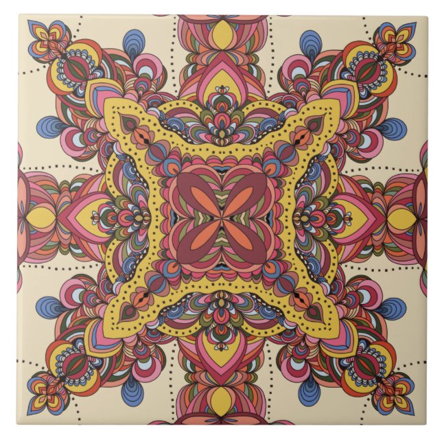 Mosaic Mandela Design #5  Tile (Front)