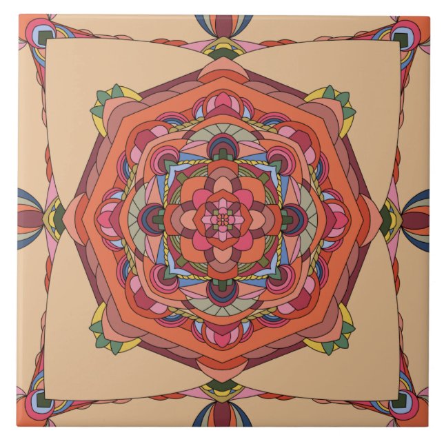 Mosaic Mandela Design #6 Tile (Front)