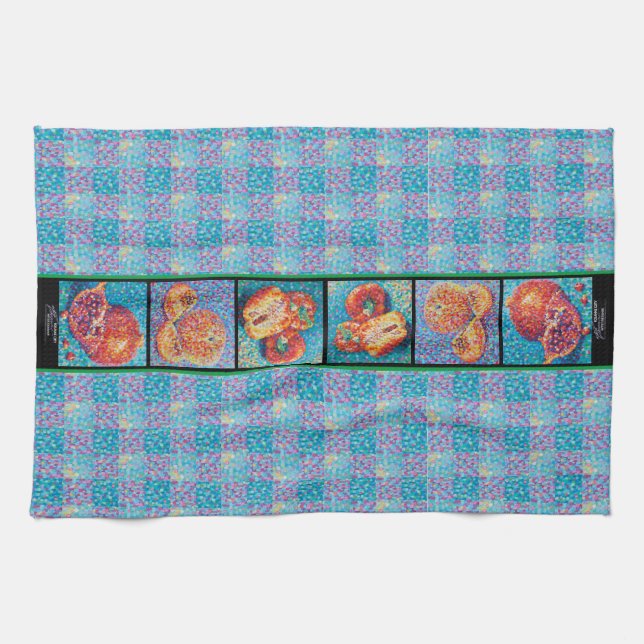 Mosaic Medley Patchwork Pointillism Kitchen Towel (Horizontal)