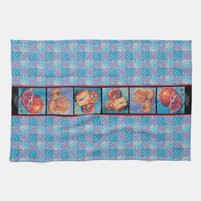 Mosaic Medley Pointillism with Red Kitchen Towel (Horizontal)