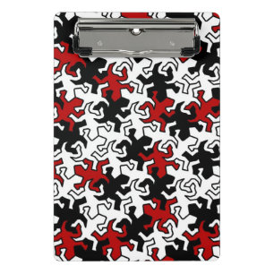 Mosaic Mirror Geckos Pattern - red black white Mini Clipboard