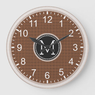 Mosaic Modern Monogram #13 Large Clock