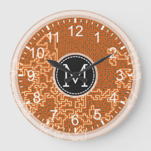 Mosaic Modern Monogram #5 Large Clock