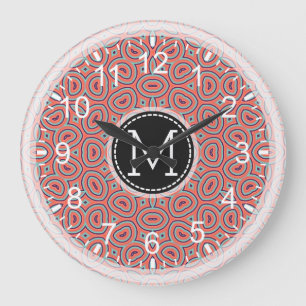 Mosaic Modern Monogram #9 Large Clock