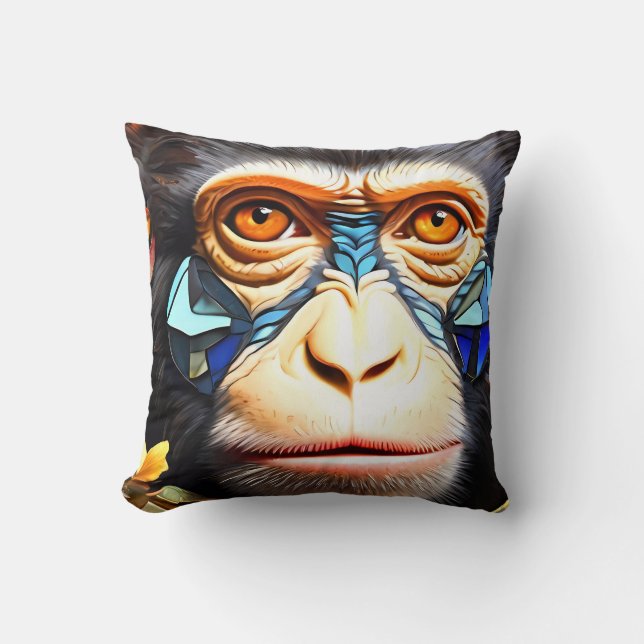 Mosaic Monkey Cushion Throws & Pillows (Front)