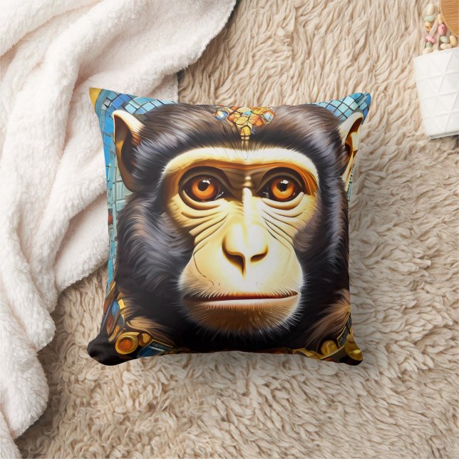 Mosaic Monkey Designer Cushion pillow Throws (Blanket)