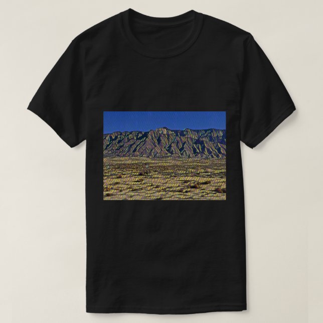 Mosaic Mountains with Blue Sky  T-Shirt (Design Front)