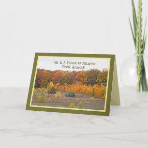 MOSAIC OF AUTUMN COLORS IN MICHIGAN COUNTRYSIDE CARD