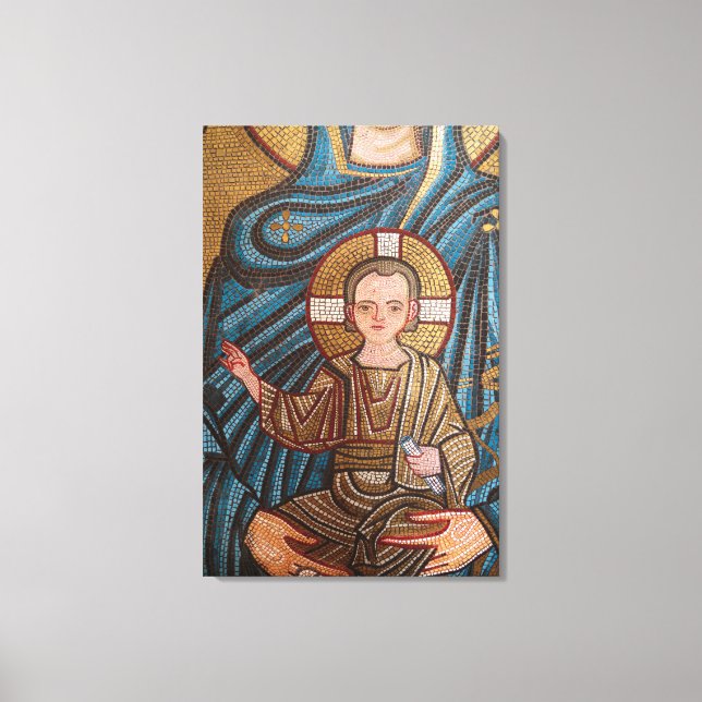 Mosaic Of Baby Jesus Canvas Print (Front)