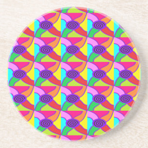 Mosaic of big bright colour art coaster