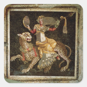 Mosaic of Dionysus riding a Leopard c.180 AD Square Sticker