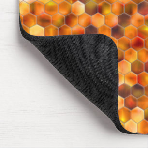 Mosaic of hexagons on spots in reddish tones throw mouse pad