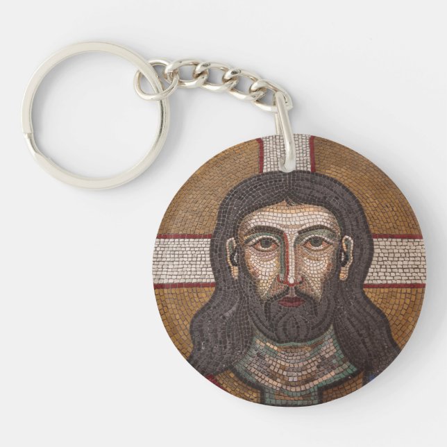 Mosaic Of Jesus Keychain (Front)