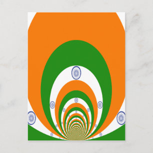 Mosaic of Majesty: India's Flag in a Kaleidoscope Postcard