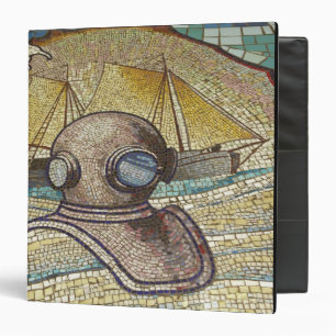 Mosaic of old divers helmet binder