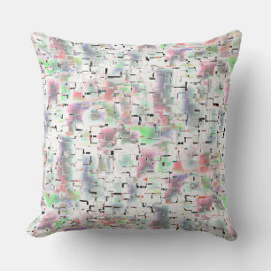 Mosaic of paper in opaque colours and small drizzl throw pillow