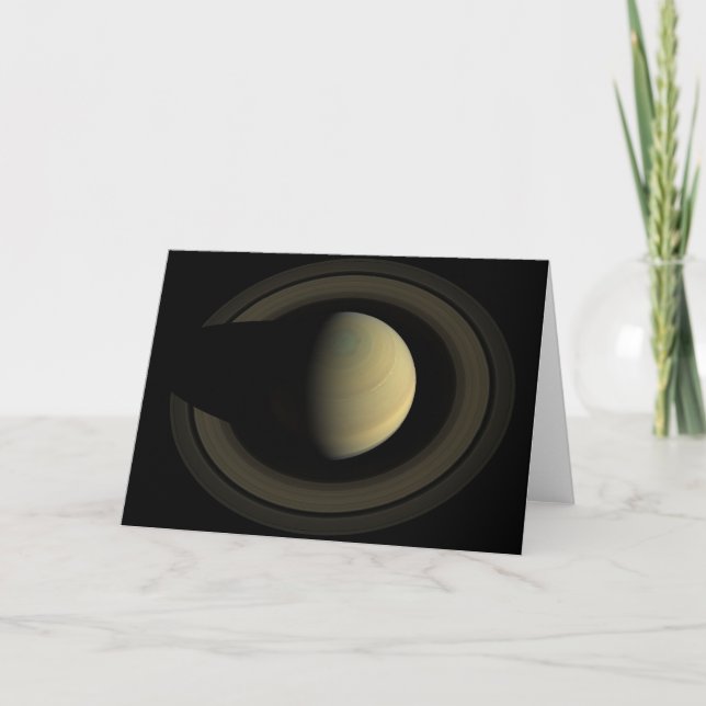Mosaic Of Planet Saturn And Its Main Rings. Card (Front)