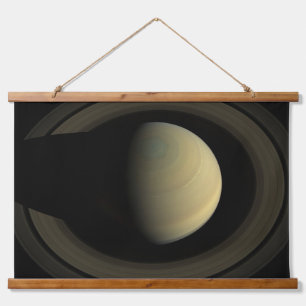 Mosaic Of Planet Saturn And Its Main Rings. Hanging Tapestry
