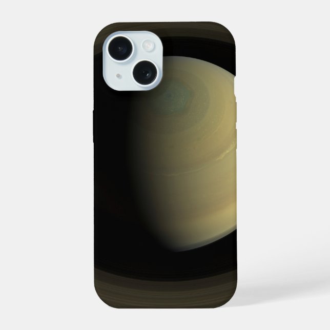 Mosaic Of Planet Saturn And Its Main Rings. iPhone 15 Case (Back)
