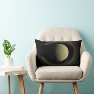 Mosaic Of Planet Saturn And Its Main Rings. Lumbar Pillow
