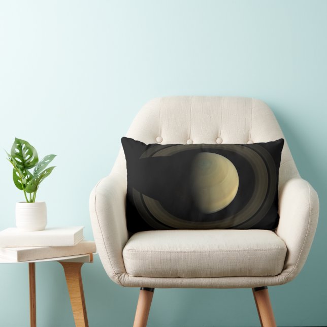 Mosaic Of Planet Saturn And Its Main Rings. Lumbar Pillow (Chair)