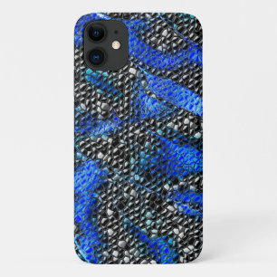 Mosaic of small convex in blue to grey and black iPhone 11 case