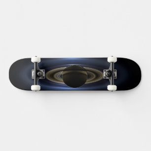 Mosaic Of The Saturn System Backlit By The Sun. Skateboard