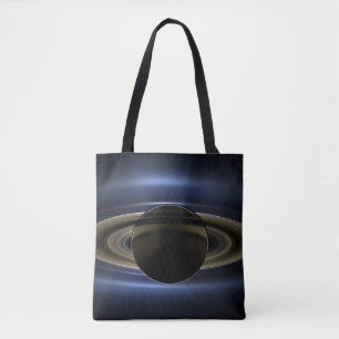 Mosaic Of The Saturn System Backlit By The Sun. Tote Bag