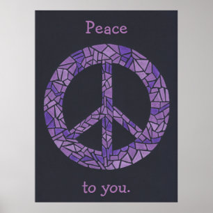 Mosaic Ombre Panneau de Paix Lavande Posters viole
