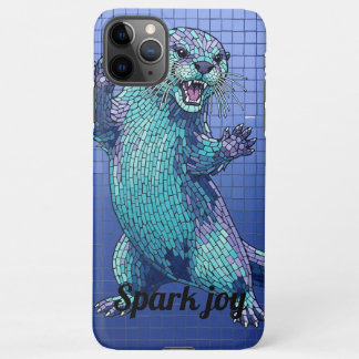 Mosaic Otter Spark Joy Teal Blue Phone Case