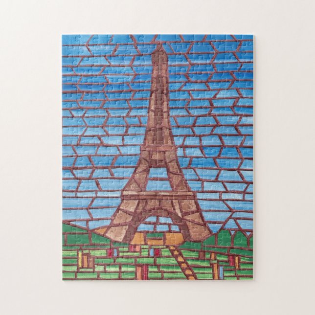 Mosaic Painting Eiffel Tower Jigsaw Puzzles (Vertical)