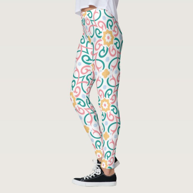 Mosaic/pastel/spring  leggings (Left)