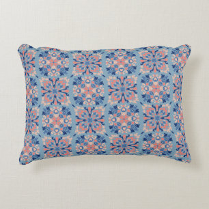 Mosaic Pattern Dusty Blue Accent Pillow
