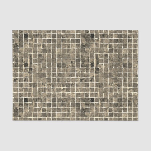 Mosaic Pattern Golden Beige Texture DIY Loft Decor Tissue Paper (Front)