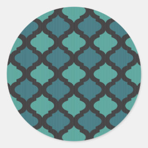 Mosaic pattern in arab style classic round sticker