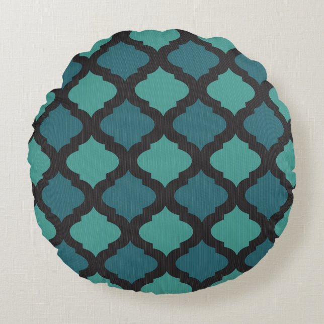 Mosaic pattern in arab style round pillow (Front)