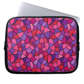 Mosaic pattern pink magenta purple laptop sleeve
