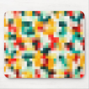 Mosaic Pattern - Red Green Yellow White Mouse Pad