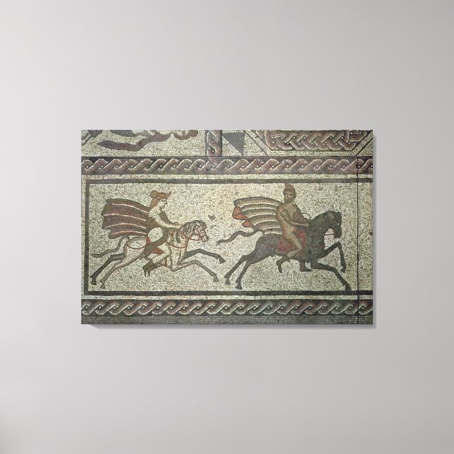 Mosaic pavement from the Roman villa at Low Canvas Print (Front)