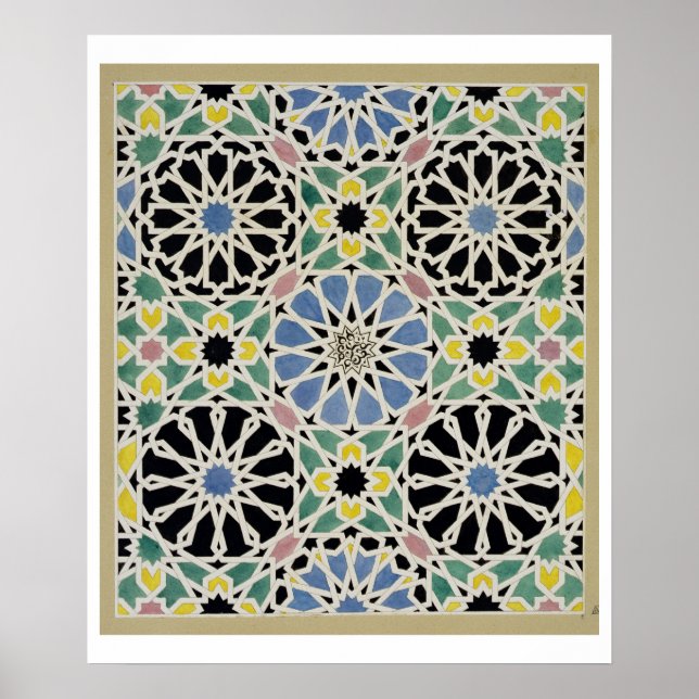 Mosaic Pavement in the Alhambra, from 'The Arabian Poster (Front)