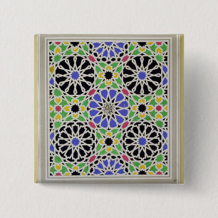 Mosaic pavement in the dressing room of the Sultan 2 Inch Square Button