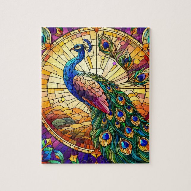 Mosaic Peacock Jigsaw Puzzle (Vertical)