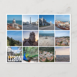 Mosaic photos of Lisbon in Portugal Postcard