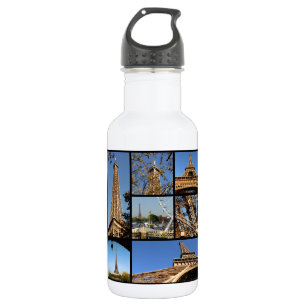 Mosaic photos of the Eiffel tower in Paris 532 Ml Water Bottle