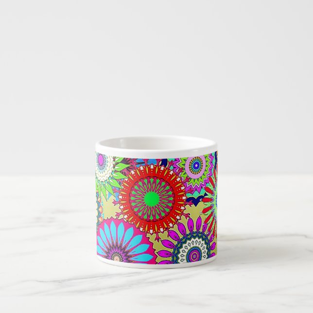 Mosaic Pinwheels Espresso Cup (Front)