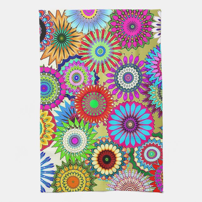 Mosaic Pinwheels Kitchen Towel (Vertical)