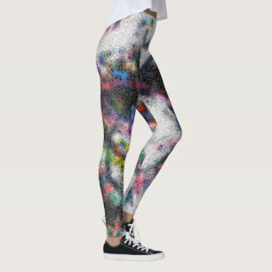 Mosaic, polished shards over stained misty coloure leggings