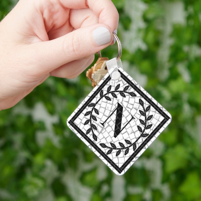 Mosaic Print Monogram Keychain (Hand)