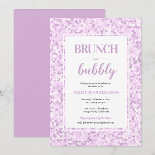 Mosaic Purple Brunch & Bubbly Invitation
